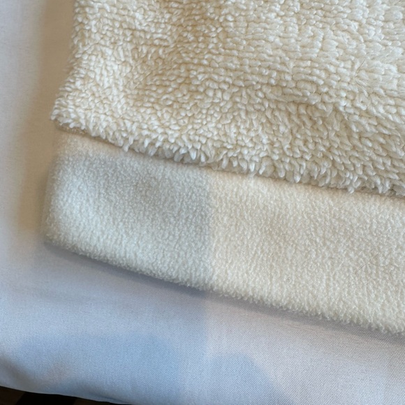 Women's Vest Plush Sherpa full front zipper Cream Off White Cozy L Large Kyodan - Picture 6 of 14